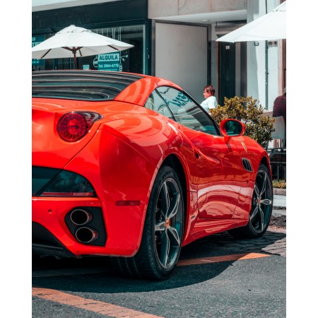 Red Luxury Sports Car rear exhaust 24"x15" Photo Print Poster
