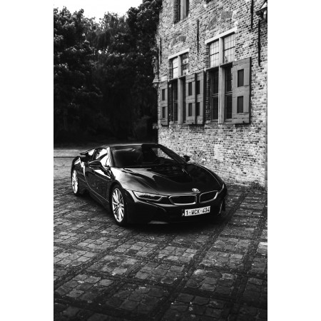 Greyscale Photography Of Bmw Coupe 24"x36" Photographic Print Poster