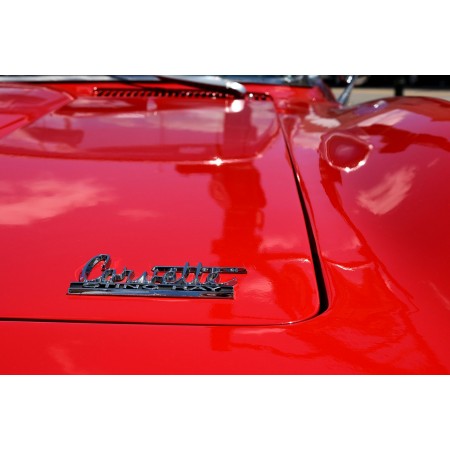 Red Corvette Logo Emblem 24"x16" Photographic Print Poster