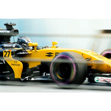 Sports Photography Of Yellow And Black F1 Race Car 24"x16" Photographic Print Poster