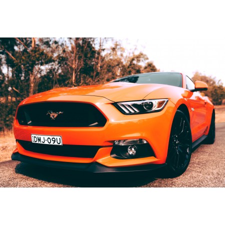 Orange Ford Mustang 24"x16" Photographic Print Poster