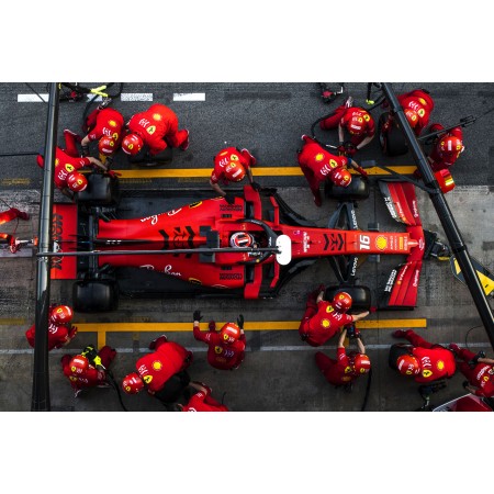 Charles LecleRC F1 24"x16" Photographic Print Poster Ferrari SF90 Pit Stop Catalunya Circuit Barcelona 2019 