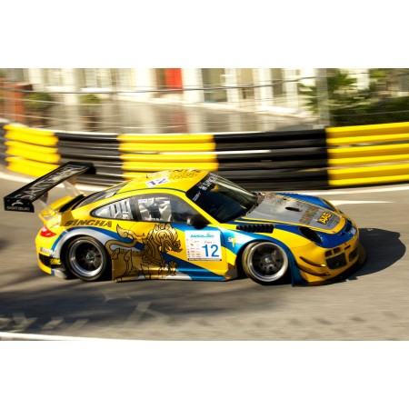 Blue And Yellow Porsche 911 World rally car 24"x16" Photographic Print Poster