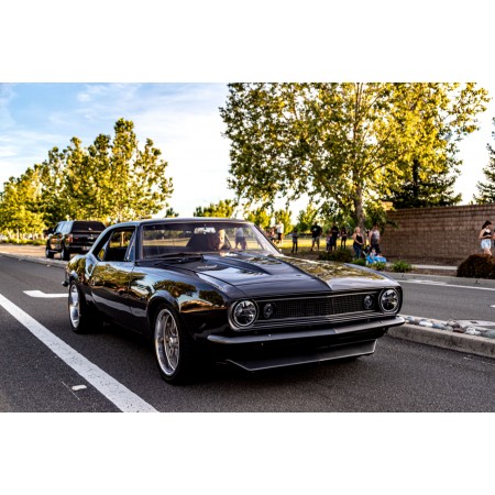 Black Chevrolet Camaro On Road 24"x16" Photographic Print Poster