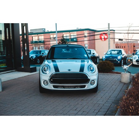 White And Black Mini Cooper 24"x16" Photographic Print Poster