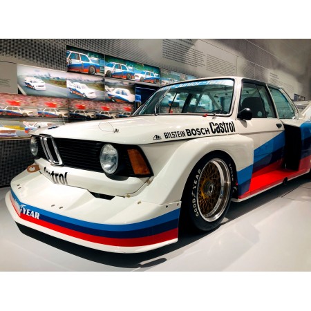 White Red BMW Racing Car showroom 24"x18" Photo Print Poster