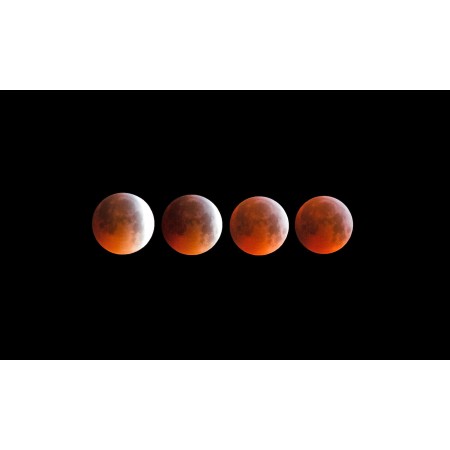 Four Red Full Moons 24"x14" Photographic Print Poster
