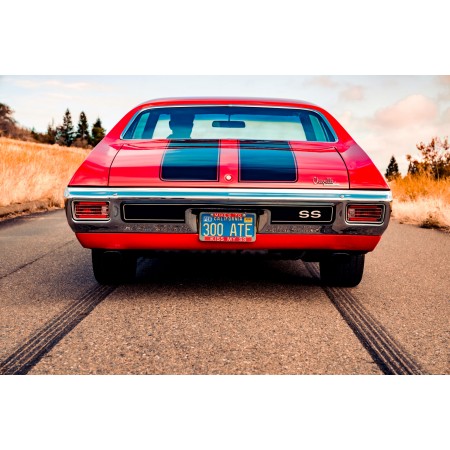 Chevrolet Camaro SS red, rear 24"x16" Photographic Print Poster