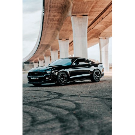 Black Coupe ford Mustang GT under overpass 24"x16" Photo Print Poster