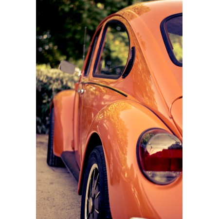 Orange Volkswagen Beetle 24"x36" Photographic Print Poster