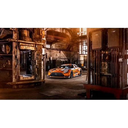  2020 Mercedes - Amg gt3 evo 24"x14" Photo Print Poster inside old building