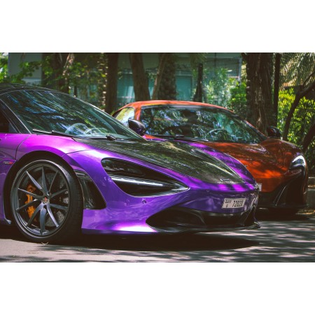 Purple Ferrari Car In A Forest 24"x16" Photographic Print Poster