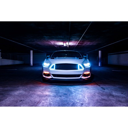 Shelby Mustang neon headlights 24"x16" Photographic Print Poster