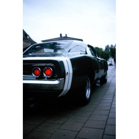 Black Super muscle car 24"x36" Photographic Print Poster