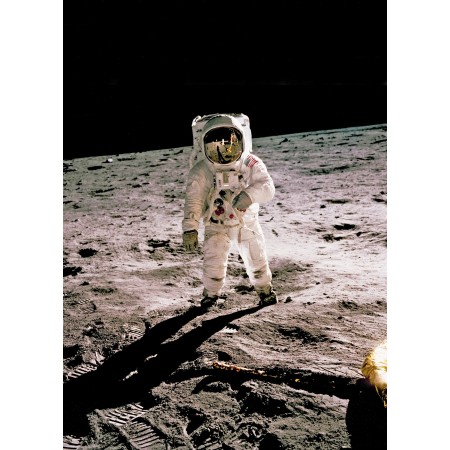 Astronaut Standing On Gray Sand 24"x33" Photographic Print Poster