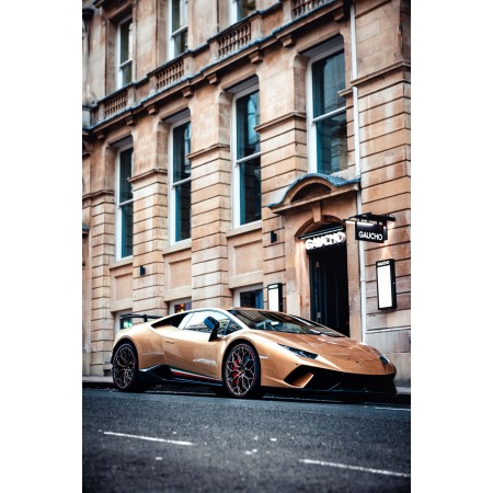 Lamborghini huracan performante front of Gaucho 24"x16" Photo Print Poster