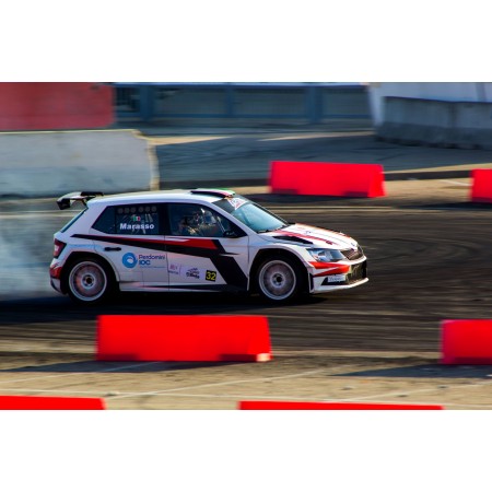 Red And Black world rally car On Track 24"x16" Photographic Print Poster