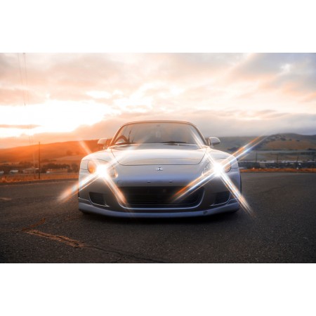 Honda, headlights flashing Sunset 24"x16" Photographic Print Poster