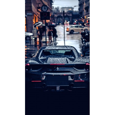 Black Ferrari On Road During Daytime 24"x16" Photographic Print Poster