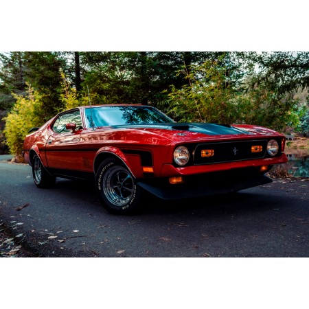 Brown Chevrolet Camaro On Road 24"x16" Photographic Print Poster