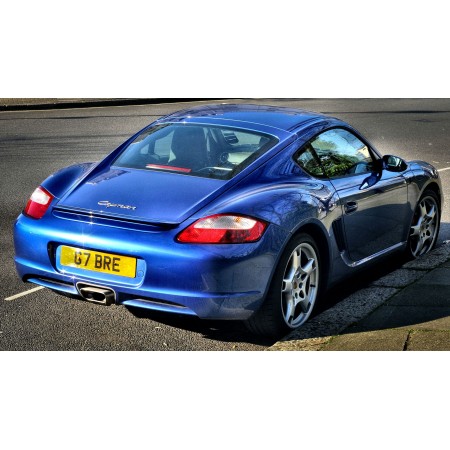 Blue Coupe Porsche 24"x14" Photographic Print Poster