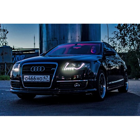 Black Audi Sedan headlights on 24"x16" Photographic Print Poster