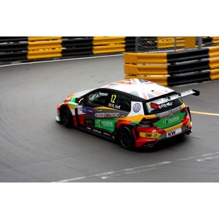Multicolored Racing Car On Track 24"x16" Photographic Print Poster