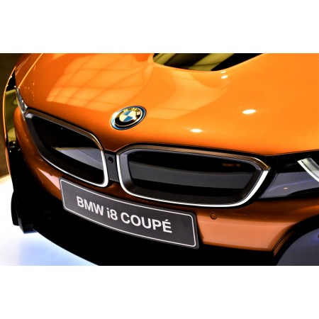 Orange Bmw I8 Coupe 24"x16" Photographic Print Poster