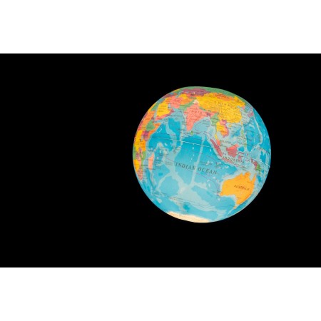 Blue And Brown Globe Illustration 24"x16" Photographic Print Poster