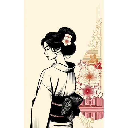 15x24in Poster Traditional Japanese Beauty Elegance in Simplicity A Minimalist Depiction