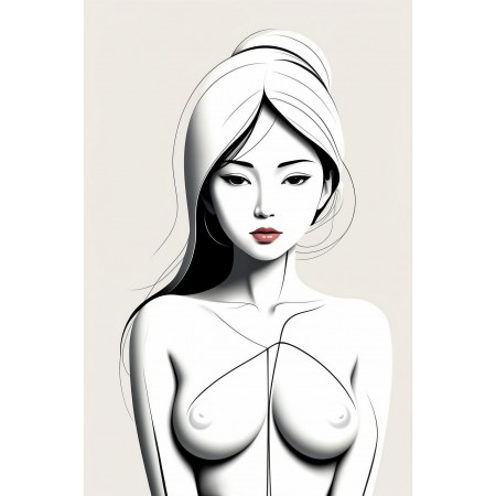 16"x24" Poster Minimalist Art Chesty Japanese girl