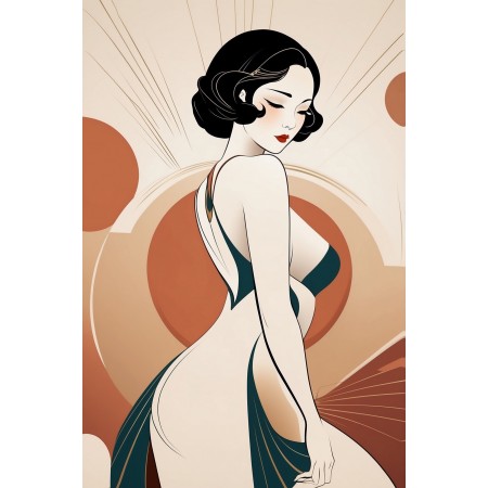 16"x24" Vintage Poster Art Deco Elegance and Glamour Chesty Woman