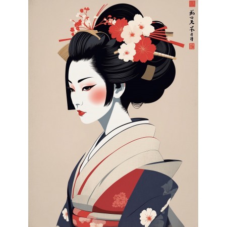 24x16in Poster Indulge in the beauty of traditional Japanese culture with a captivating Geisha art