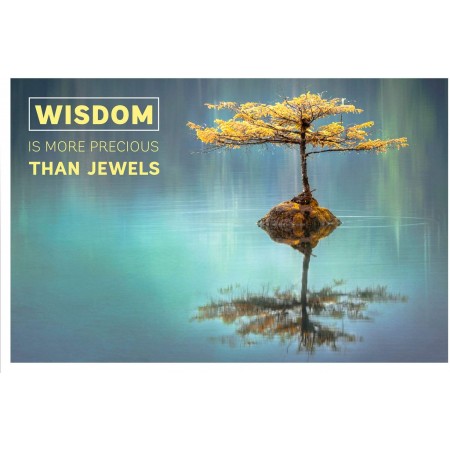 Motivational Quotes Art Print Poster Wisdom is More Precious Than Jewels