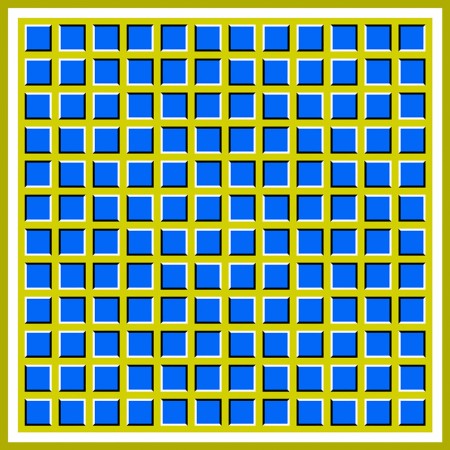 Optical Illusion - Photographic Print Poster 24"x24" Watch Blue Squares Waving Art Print