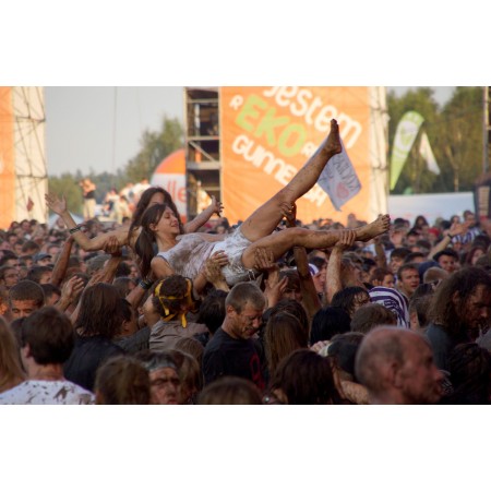 Crowd Surfing 24"x36" Photographic Print Poster Woodstock in Poland