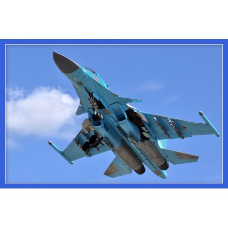 SU-34 Photographic Print Poster Military Art Posters Russian Air Force Fighter Art Print photo