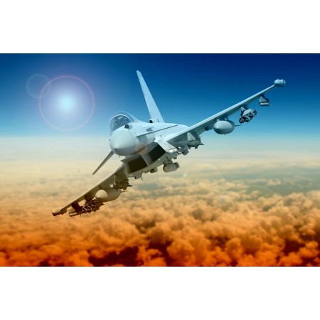 A supreme combat dogfighter Large Poster Military Art Posters. NATO Eurofighter. Art Print