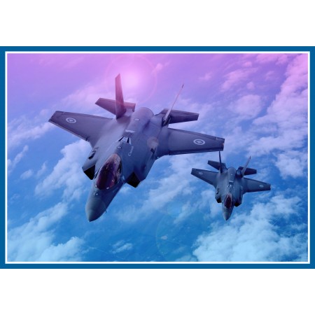 F-16 Photographic Print Poster Military Art Posters, Canadian Air force fighter jets in air. Art Print