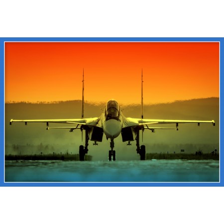 Sukhoi Su-30 Photographic Print Poster Military,  two-seat super maneuverable Russian fighter aircraft jet. Art Print