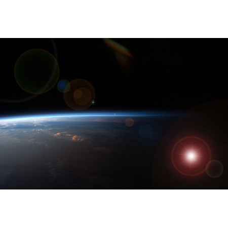 Earth Horizon, Space View 24"x36" Photo Print Poster Universe Astronomy Near Space photography. 14 miles above ground