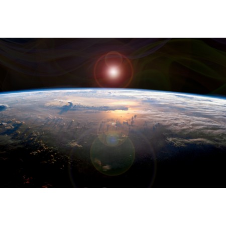 Sunset on Earth, Photographic Print Poster Universe Astronomy Space view 250 miles away. art poster