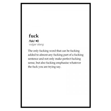 Fuck Dictionary Photographic Print Poster Funny Posters Definition and meaning. Dorm wall art, funny quotes print