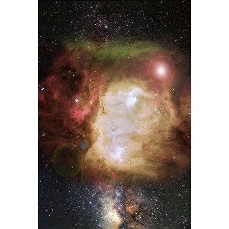 Astronomy 24"x36" Photo Print Poster Universe NASA Hubble Space Telescope reveals a vibrant green and red nebula far from Earth