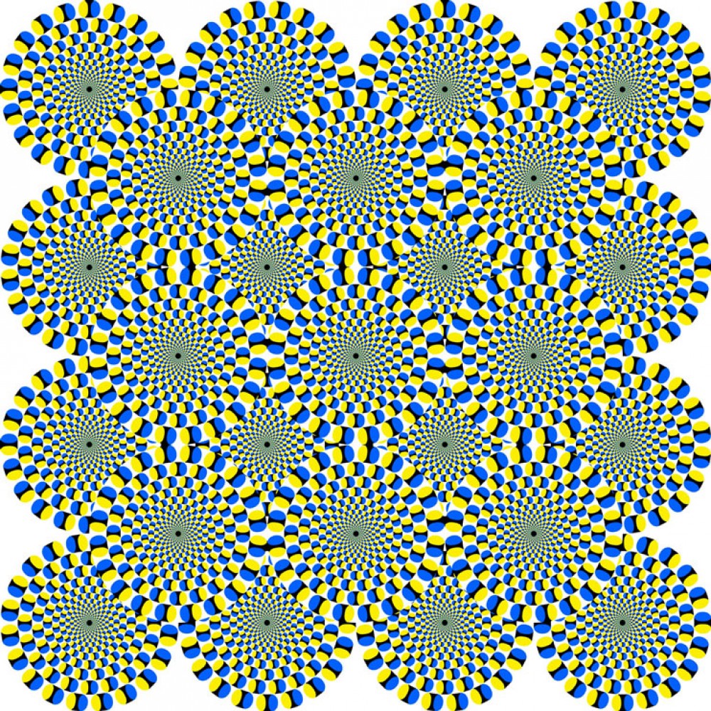 Optical Illusion Green Yellow Blue. The image here appears as if ...