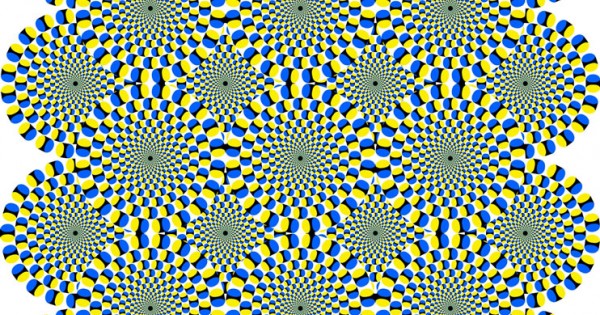 Optical Illusion Green Yellow Blue. The image here appears as if ...