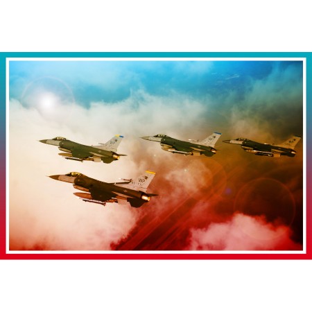 F-16 Fighting Falcon Photographic Print Poster Military Aircraft Air Force aircraft Formation Art Print photo