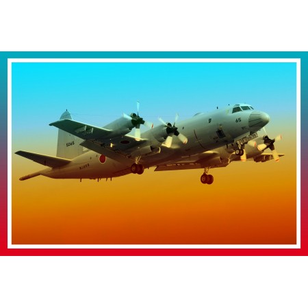 Japan Maritime Photographic Print Poster Military Aircraft Self-Defense Air Force P-3C Orion 