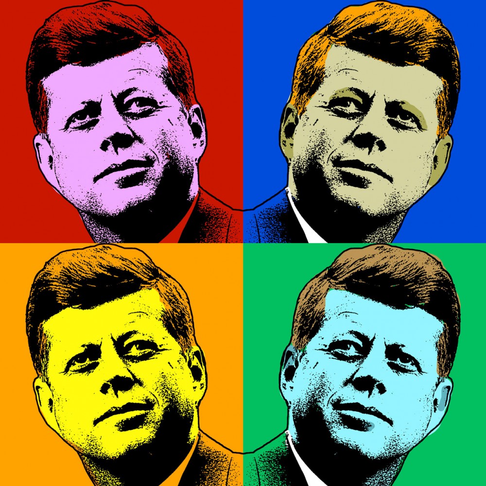 Famous People Andy Warhol Style John F. Kennedy, JFK US President Art Print