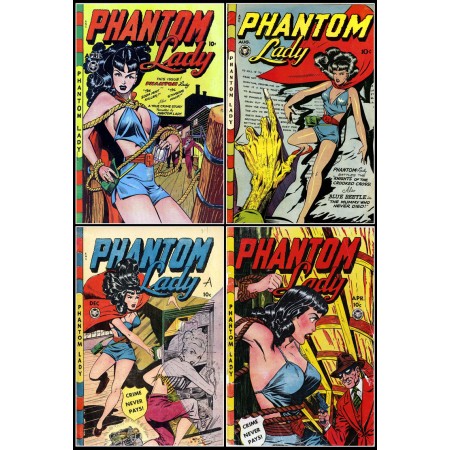 Phantom Lady aminated Poster Good Girl Comic Book Posters The Soda Mint Killer, Knights of the Crooked Cross, Crime Never Pays